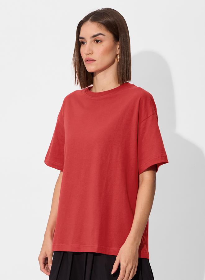 ذا سوليد ستور تيشيرت واسع بياقة دائرية - Image 4